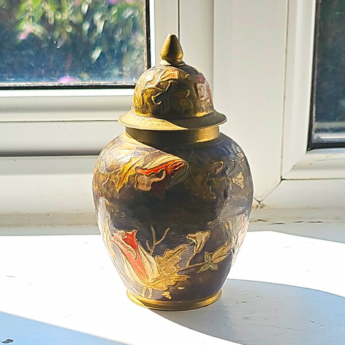 Art nouveau brass lidded - art,