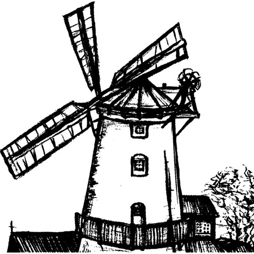Windmill scene unmounted - scene',