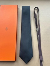 HERMES BLACK SILK TIE WITH