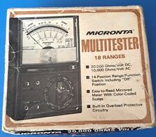 Vintage Micronta 18 Range Multitester Cat. No. 22-201B~20,000 Ohms~Original Box
