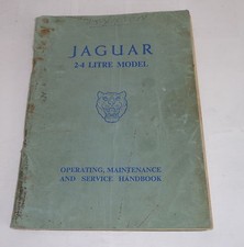 Owner's Manual Jaguar 2.4 Litre Mark 1 Mk I, Year of Manufacture 1955-1959