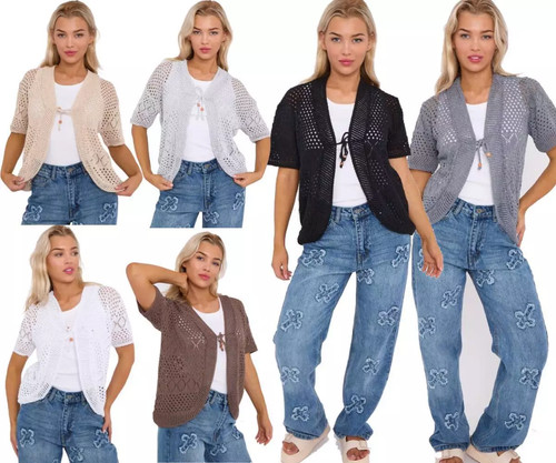 Womens tie open front shrug - up,