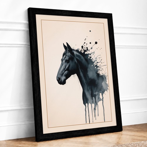 Horse motion modern framed - horse,