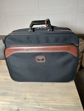 Vintage Medium Antler Suitcase Black and Tan Leather Trim
