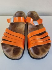 Betula Birkenstock ‘Burma’ Orange Patent Sandals Size EU 39 U.K. 5.5