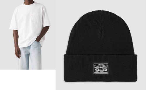 Levi back patch beanie - back,