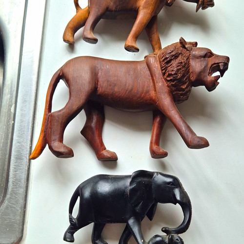 Hand carved wood animal - wood,