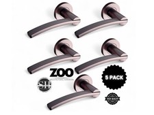 5 Pack Stanza Zoo Interior Door Handles Set Lever Handle Bronze Hardware On Rose