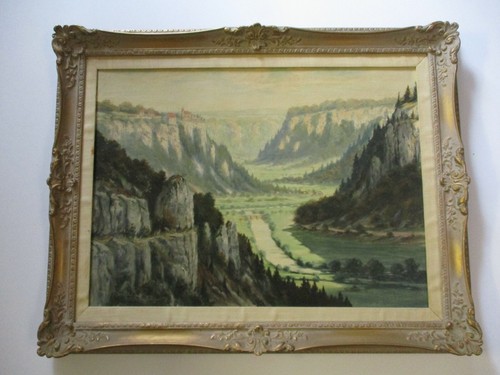 Vintage oil painting - oil, mountain