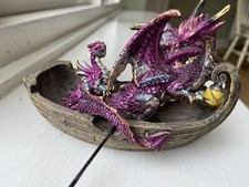 Pink Dragon Ornament In Rowing Boat with oars