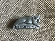 Vintage '97 handmade pewter mini 'Mali Moggiebox  'couch potato' trinket box.