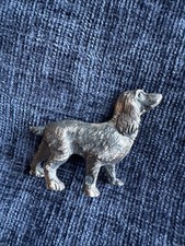antique french miniature silver cocker spaniel figure