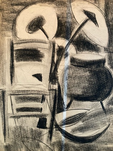 Drawing charcoal still life - still,