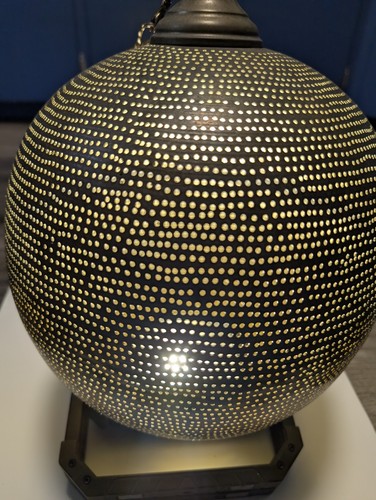 Moroccan brass pendant globe - pendant,