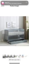 Wooden Baby Cot Bed & Drawer