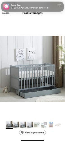 Wooden baby cot - baby, drawer