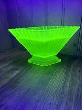 Art Deco Uranium Glass Square