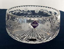 Large Heavy Vintage Edinburgh Crystal Cut Glass Bowl In Very Good Condition  m