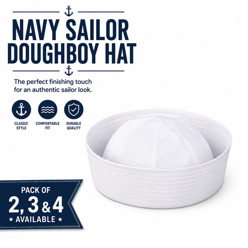 Adult white sailor doughboy - white,