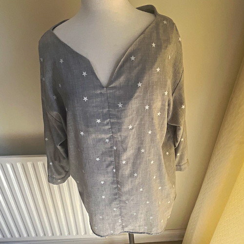 Zanzea grey white star print - zanzea,