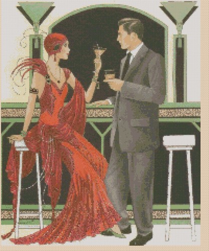 Art deco cross - art, stitch