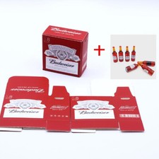 1 SET 1/6 Scale Dollhouse Miniature Bud Beer Bottles with Boxes Alcohol Drink