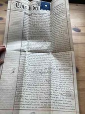 Victorian Vellum Indenture: 1869 Bailey & Watkin Blantyre Street Trentham Staffs