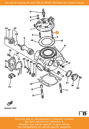 Yamaha bolt stud 90116 08392 - bolt,, stud,