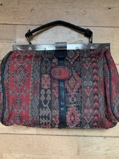 Vintage Taoestry Style Carpet Bag Gladstone Style Hand Bag Saxone Verona