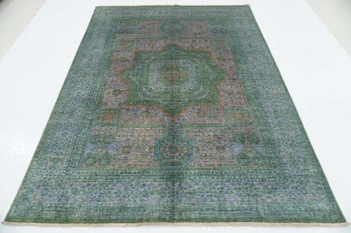 6x8 gray mamluk afghan hand - mamluk,