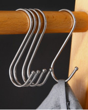 4/5/10PCS Stainless Steel S Hooks - Kitchen Meat Pan Utensil Clothes Hanger  UK