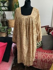 ?Naked Generation Indian Cotton Block Print Bohemian Dress Pockets Boho Folk?