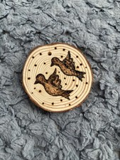2 Turtle Doves Engraved Wood