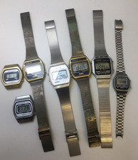 Vintage LCD Watches Untested Job Lot of 9 for Spares or Repair