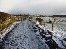 Photo 6x4 Snow along a country