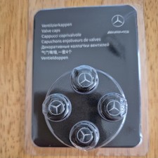 Mercedes Genuine Black Tyre Valve Dust Caps X4