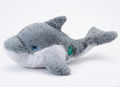 Grey dolphin soft toy plush - grey,