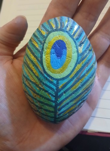 Peacock feather hand - peacock, painted