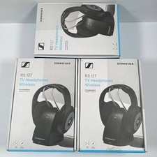 3x Sennheiser RS 127 Wireless Stereo Headphone System - Range up to 100 m Black