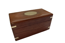 Enigma Box with Brass inlay solid wood Secret Compartment Puzzle Box