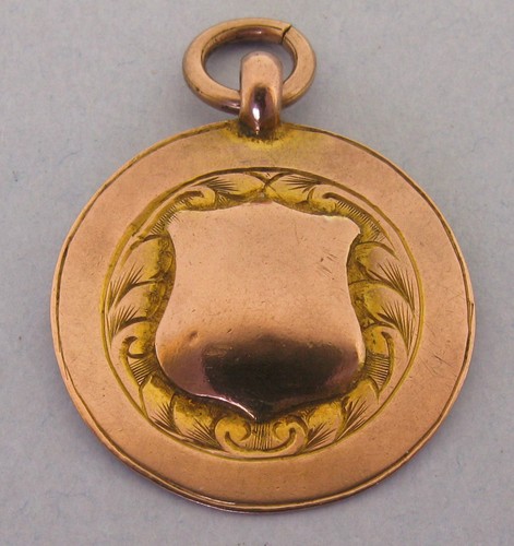Antique 9ct rose gold fob - antique,