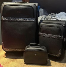Guess Softshell Spinner Suitcases Monogrammed black/ grey set of 3 luggages set 