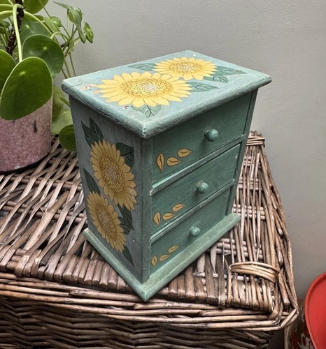 Painted wooden mini - drawers, /