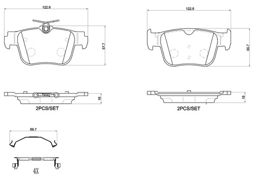 Brake pad set disc - brake,