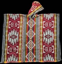 Fire Red Alpaca Poncho | Hand