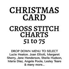 Christmas Card Collection of Cross stitch Charts 51-75 - Drop down to select.