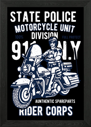 State police framed wall - police,