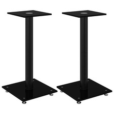 Speaker Stands Floor Stand Modern Black Tempered Glass Surround Sound TV Units
