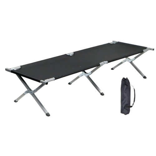 Aluminium folding camping cot - aluminium,