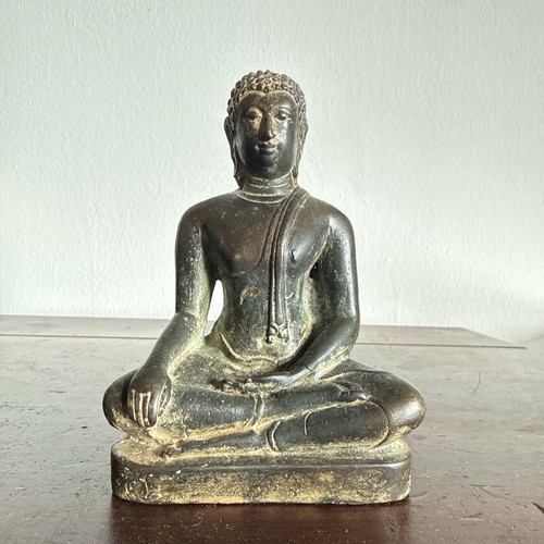 Antique thai bronze buddha - bronze,